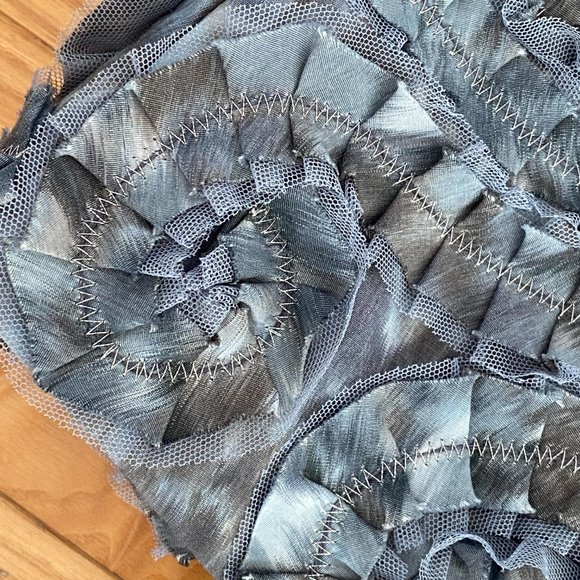 BCBGMAXAZRIA Blue Grey Silk/Rayon Strapless A-line Mini Dress NWT Size 0 - Picture 3 of 9